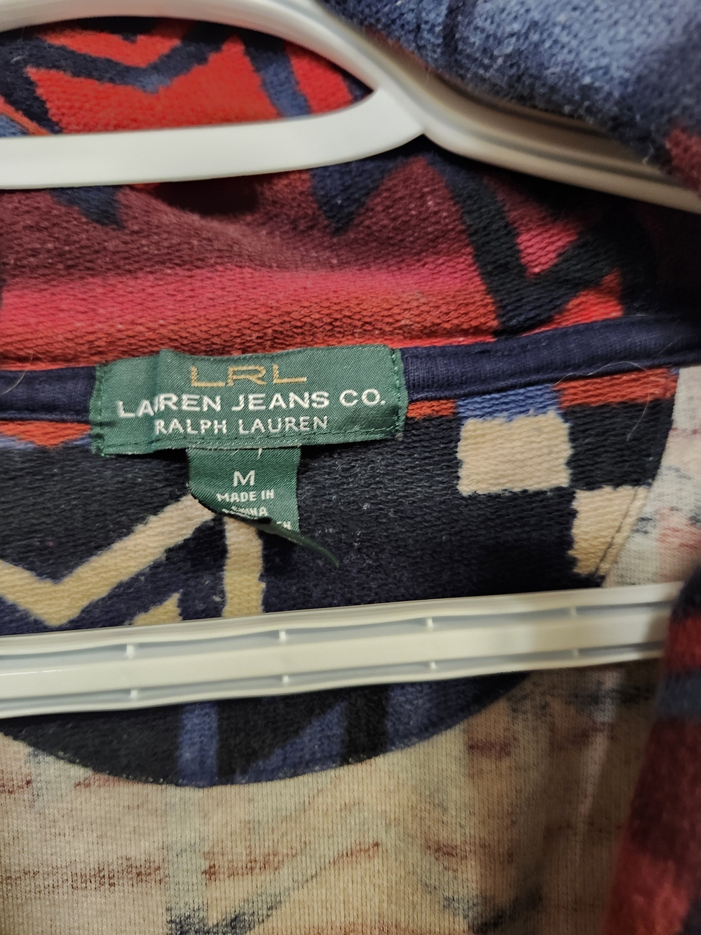 Lauren Ralph Lauren Women’s Aztec Patterned Long Sleeve Navy & Red